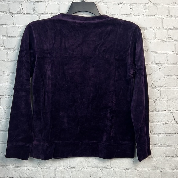 Karen Scott Sport Purple Velour Long Sleeve Top Size XS - Picture 5 of 5